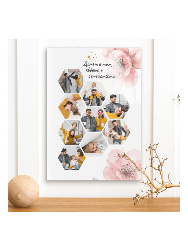 Стъклено пано със снимки - Семейство