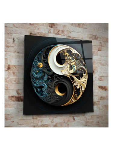 Стъклено арт пано Ин и Ян – баланс и хармония в интериора