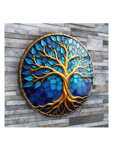 Кръгло стъклено пано - Дървото на живота