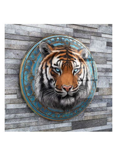 Кръгло стъклено пано Могъщият тигър
