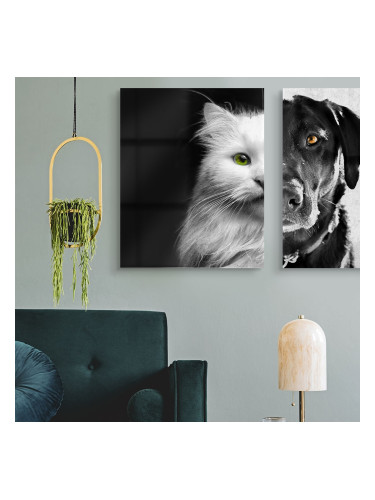Комплект стъклени арт пана Котка и Куче
