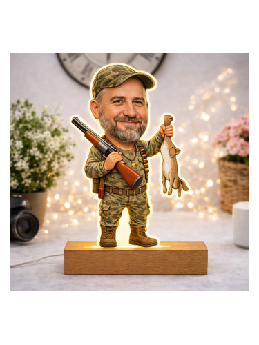 LED нощна лампа с карикатура на ловец по снимка