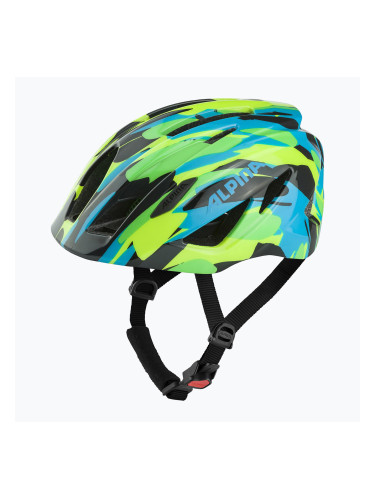 Детска велосипедна каска Alpina Pico неоново зелено/синьо гланц