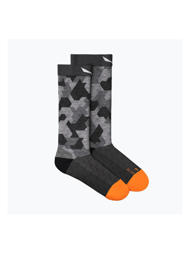 Мъжки чорапи за трекинг Salewa Pedroc Camo AM Crew black-grey 00-0000069039