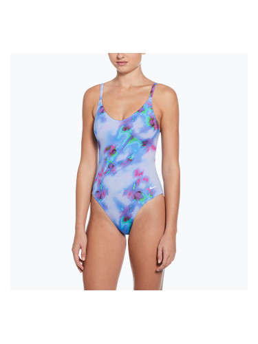 Дамски бански от една част Nike Floral Blur V-Neck hydrangeas