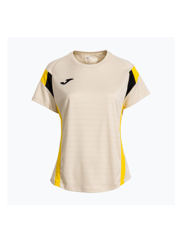 Дамска тениска за тенис Joma Montreal beige/yellow