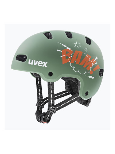 Детска каска UVEX Kid 4 Style bam moss green/papaya matt