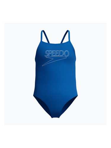 Детски цял бански костюм Speedo Endurance+ Logo Thinstrap turkish sea