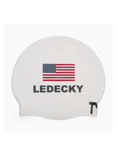 Шапка за плуване TYR Ledecky Silicone white
