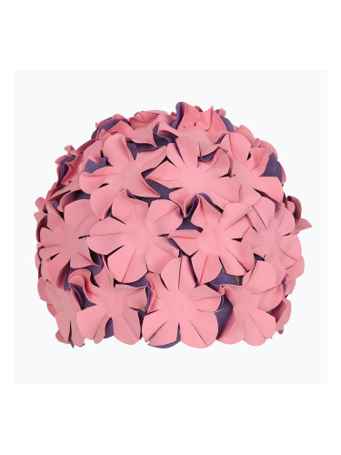 Дамска шапка за плуване Fashy Flowers rose / purple