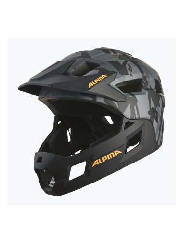 Детска велосипедна каска Alpina Rupi black camo/orange matt