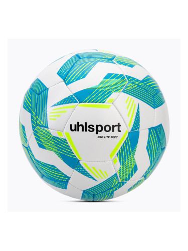 Футбол uhlsport Lite Soft 350 бяло/светло синьо/флуорово жълто размер 5