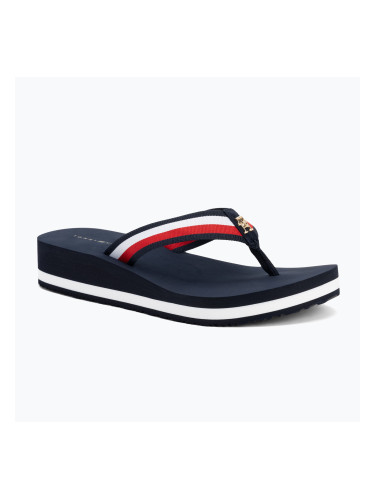 Дамски джапанки Tommy Hilfiger Corp Mid Wedge Beach Sandal space blue