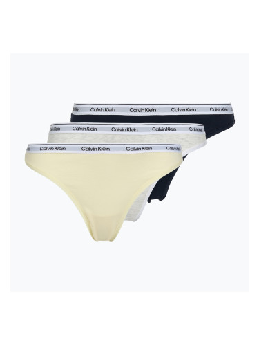 Дамски бикини Calvin Klein LV00QD5209 Thong 3 чифта shoreline/snow heather/pear sorbe