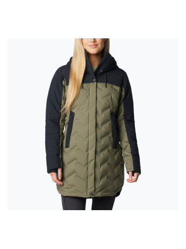 Дамско пухено дълго яке Columbia Mountain Croo III Mid Down stone green/black