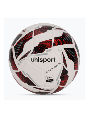 Uhlsport Attack Addglue футболна топка бяло/черно/флуо червено размер 5
