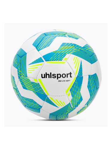 Футбол uhlsport Lite Soft 350 бяло/светло синьо/жълто размер 4