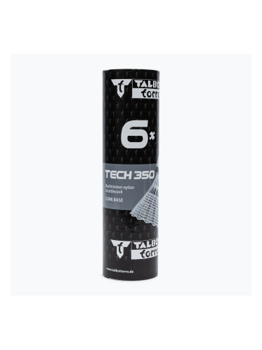 Talbot-Torro Tech 350 совалки за бадминтон, найлон, 6 части, бели 479102