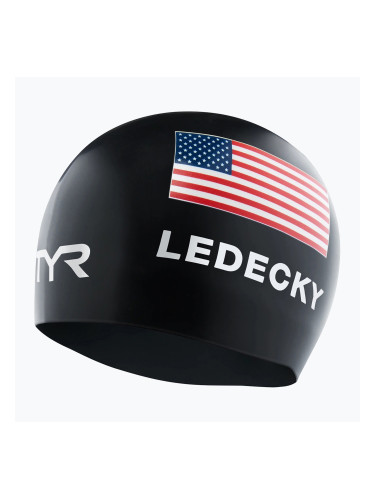 Шапка за плуване TYR Ledecky Silicone black