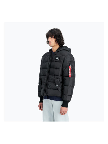 Alpha Industries мъжко яке с качулка с изкуствен пух черно