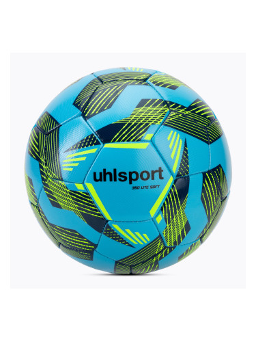 Футбол uhlsport Lite Soft 350 светло синьо/нави/флуо зелено размер 4