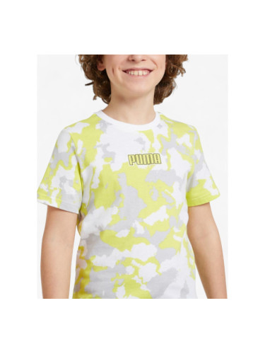 PUMA Alpha All Over Print Tee White/Yellow 