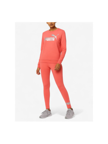 PUMA Logo Crew And Leggings Set Pink