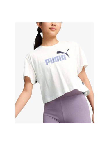 PUMA Logo Cropped Tee White
