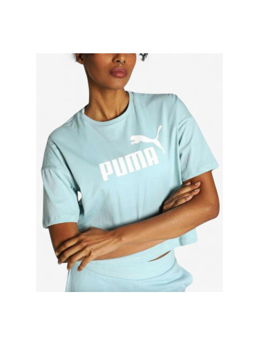 PUMA Essentials Cropped Logo Tee Blue