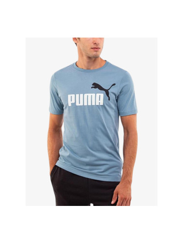 PUMA Essentials+ 2 Col Logo Tee Blue