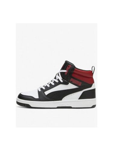 PUMA Rebound V6 Mid Shoes White/Black/Red
