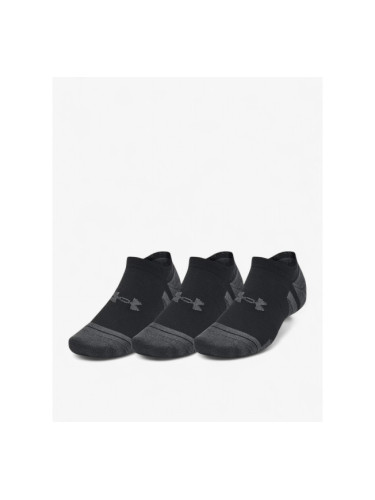 UNDER ARMOUR 3-Packs Performance Tech No Show Socks Black