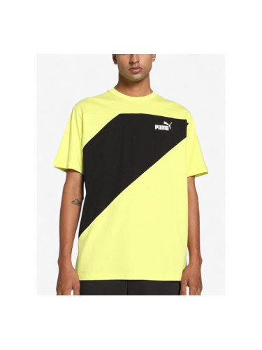 PUMA Power Colorblock Tee Yellow/Black
