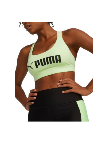 PUMA Fit Mid Impact Training Bra Green