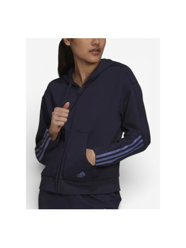 ADIDAS Essentials Loose Cut 3-Stripes Full-Zip Hoodie Navy