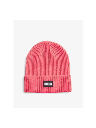 PUMA Ribbed Classic Cuff Beanie Pink