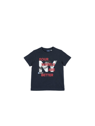 CHICCO Boys Four Wheels Are Better Tee Dark Blue