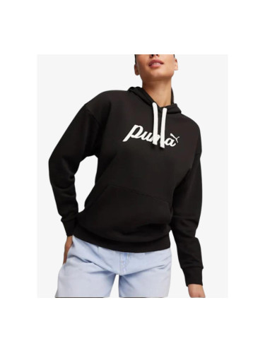 PUMA Essetials+ Script Hoodie Black