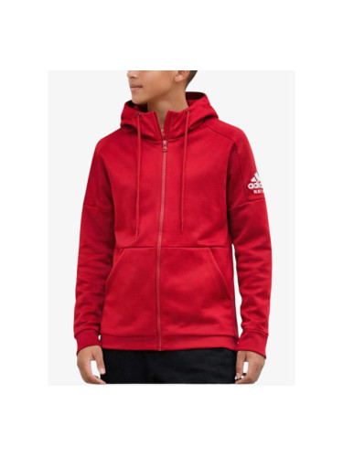 ADIDAS Stack Logo On Left Sleeve Hoodie Red