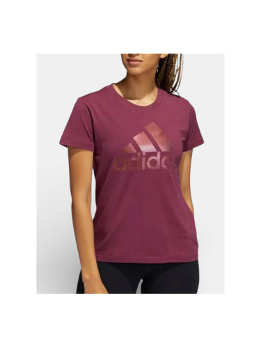 ADIDAS Sportswear Holiday Graphic Short Sleeve Tee Burgundy