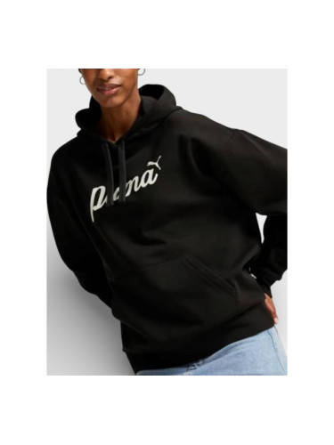 PUMA Essetials+ Script Fleece Hoodie Black