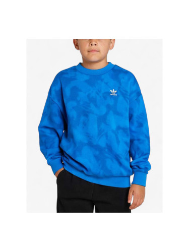 ADIDAS Originals All Over Print Crewneck Sweatshirt Blue