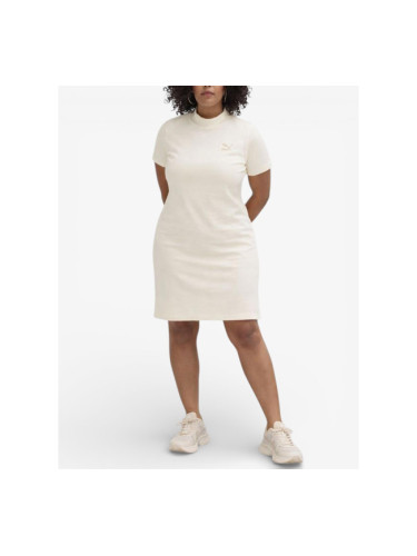 PUMA Classics Ribbed Tee Dress Off White