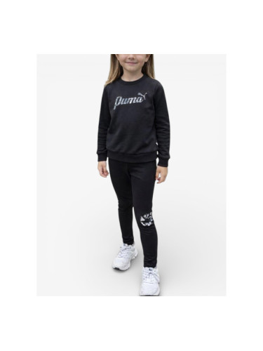 PUMA Class Act Crew And Leggings Fleece Set Black