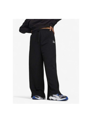 PUMA Classics Ribbed Relaxed Pants Black