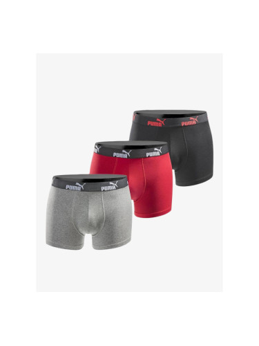 PUMA 3-Packs Boxer Shorts Black/Red