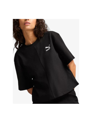 PUMA Classics Ribbed Relaxed Tee Black
