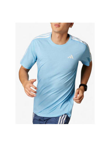 ADIDAS Own The Run 3-Stripes Tee Blue