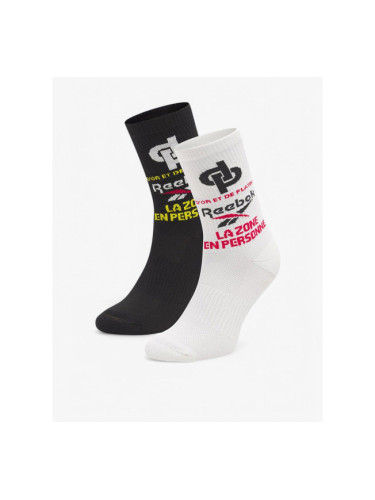 REEBOK 2-Packs Jul Crew Sock Black/White