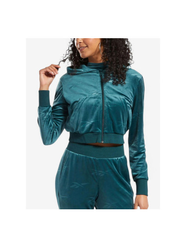 REEBOK Classics Energy Q4 Velour Full-Zip Hoodie Teal